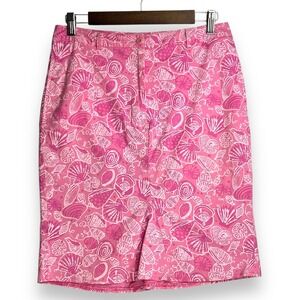 Lilly Pulitzer Homemade Skirt Seashell Print Cotton Blend Pink Pockets‎ Size 8
